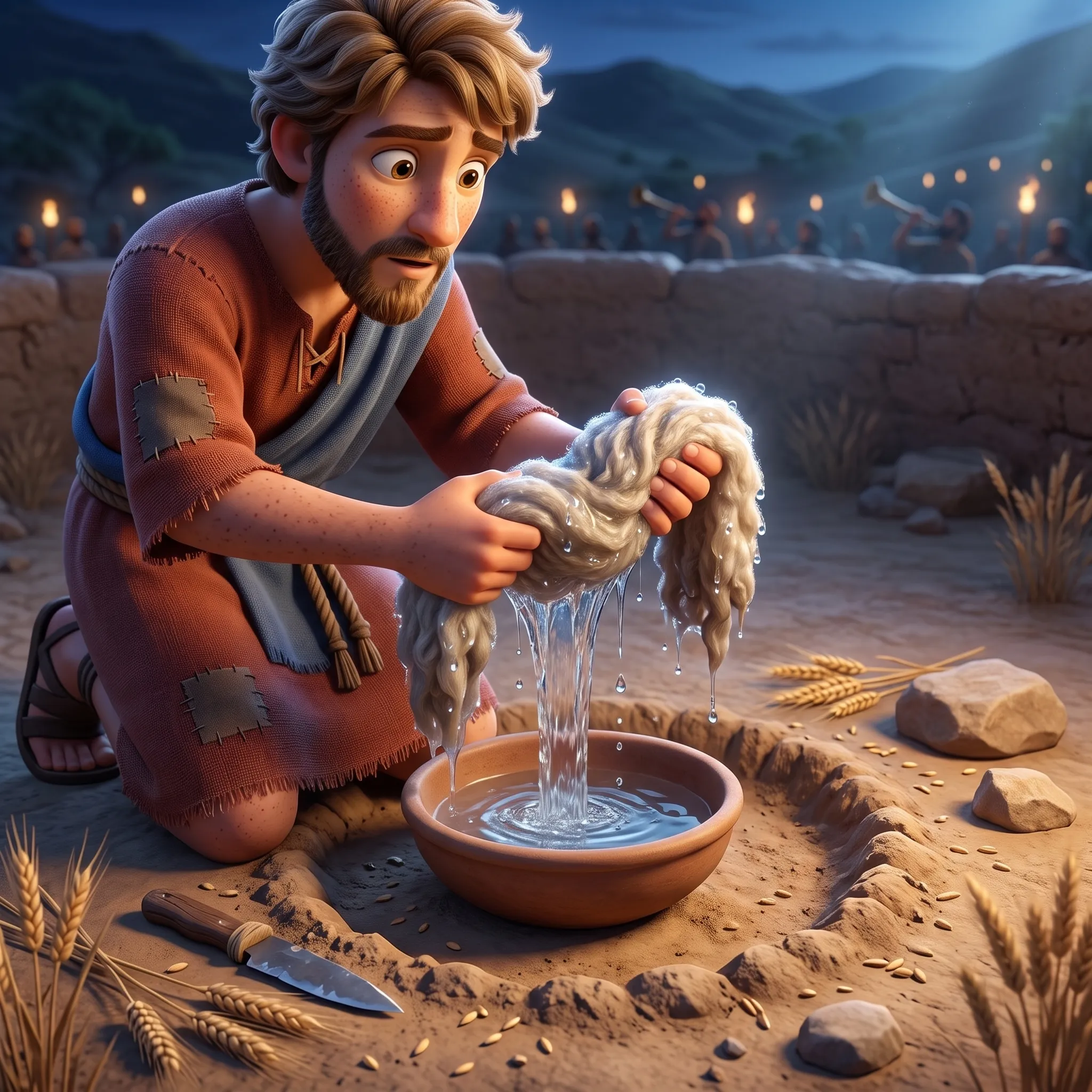 Gideon's Fleece illustrated Bible story for kids