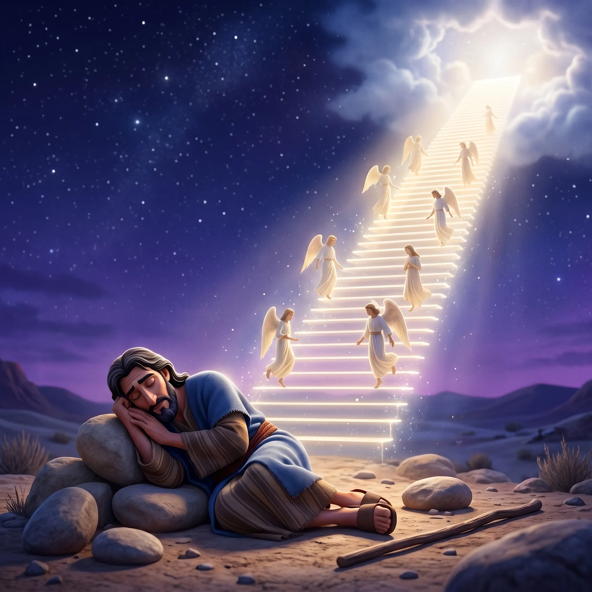 Jacob's Ladder illustrated Bible story for kids