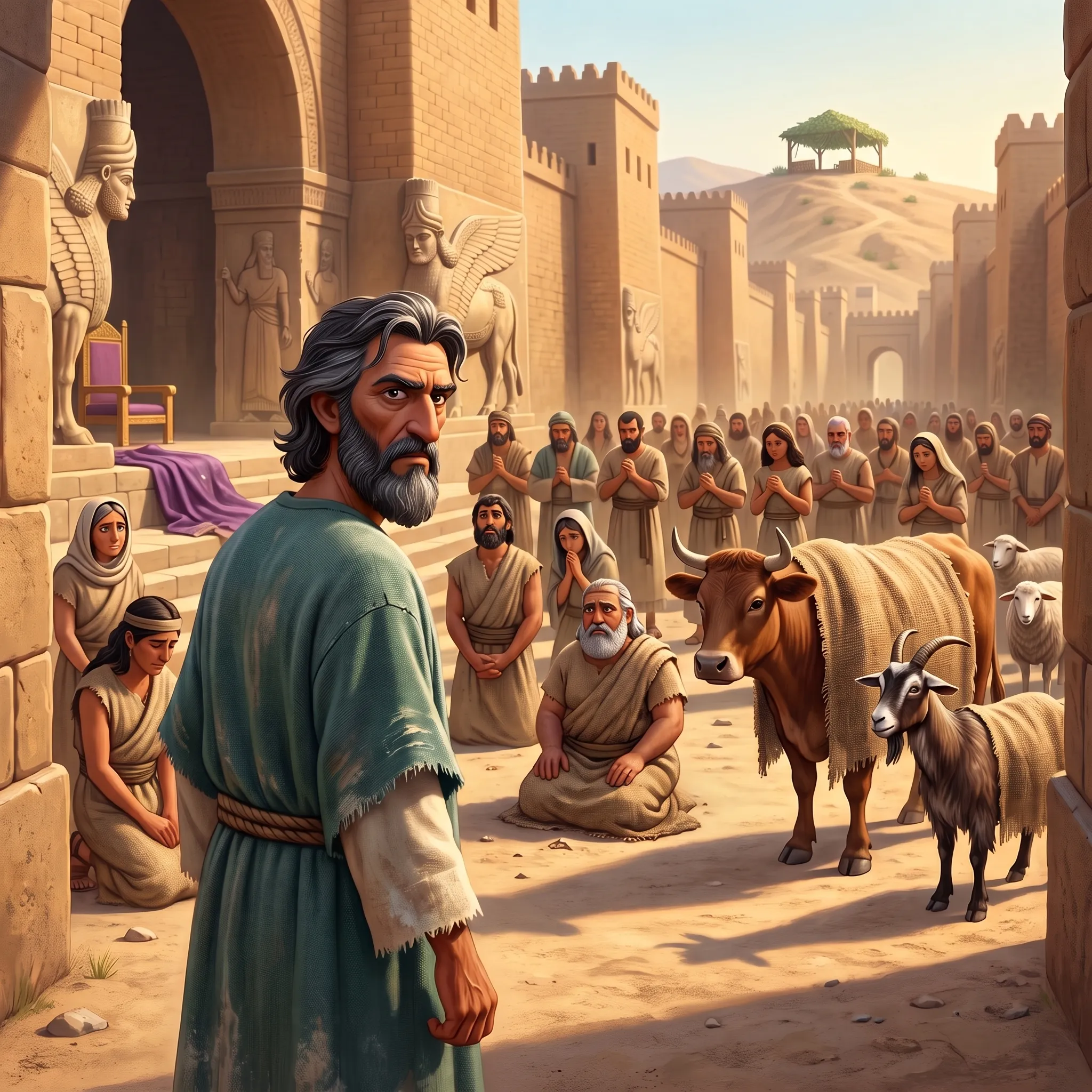 Jonah and Nineveh illustrated Bible story for kids