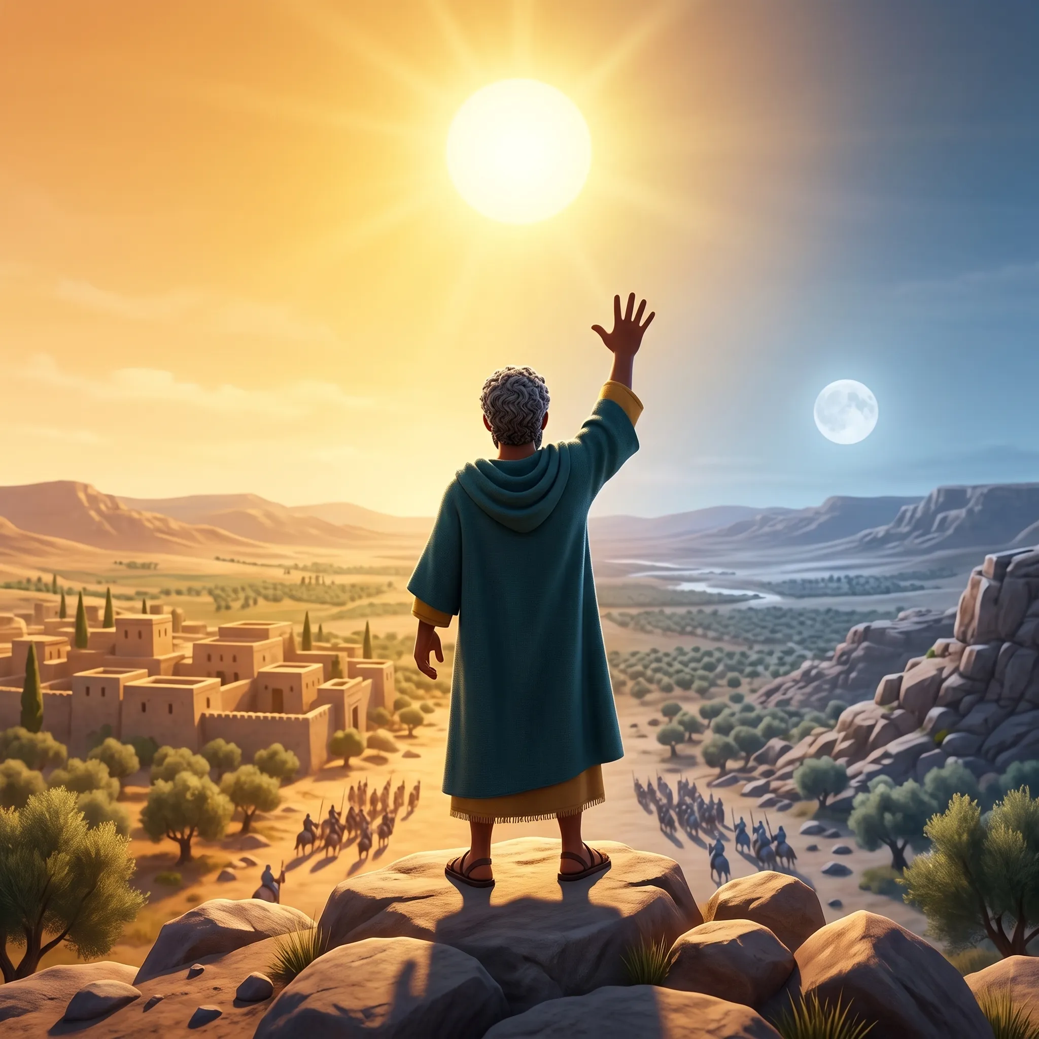 Joshua and the Day the Sun Stood Still illustrated Bible story for kids