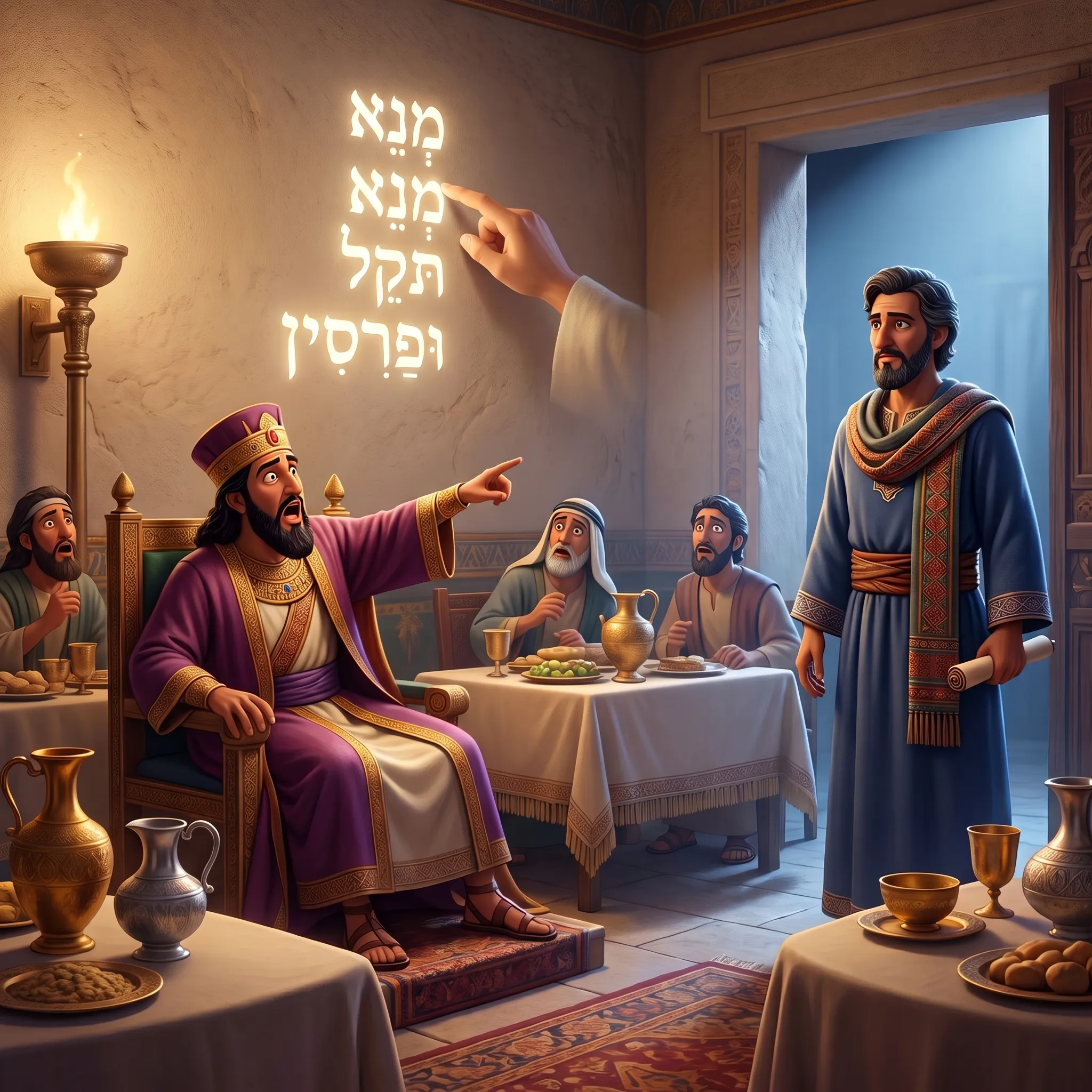 Daniel and the Writing on the Wall illustrated Bible story for kids