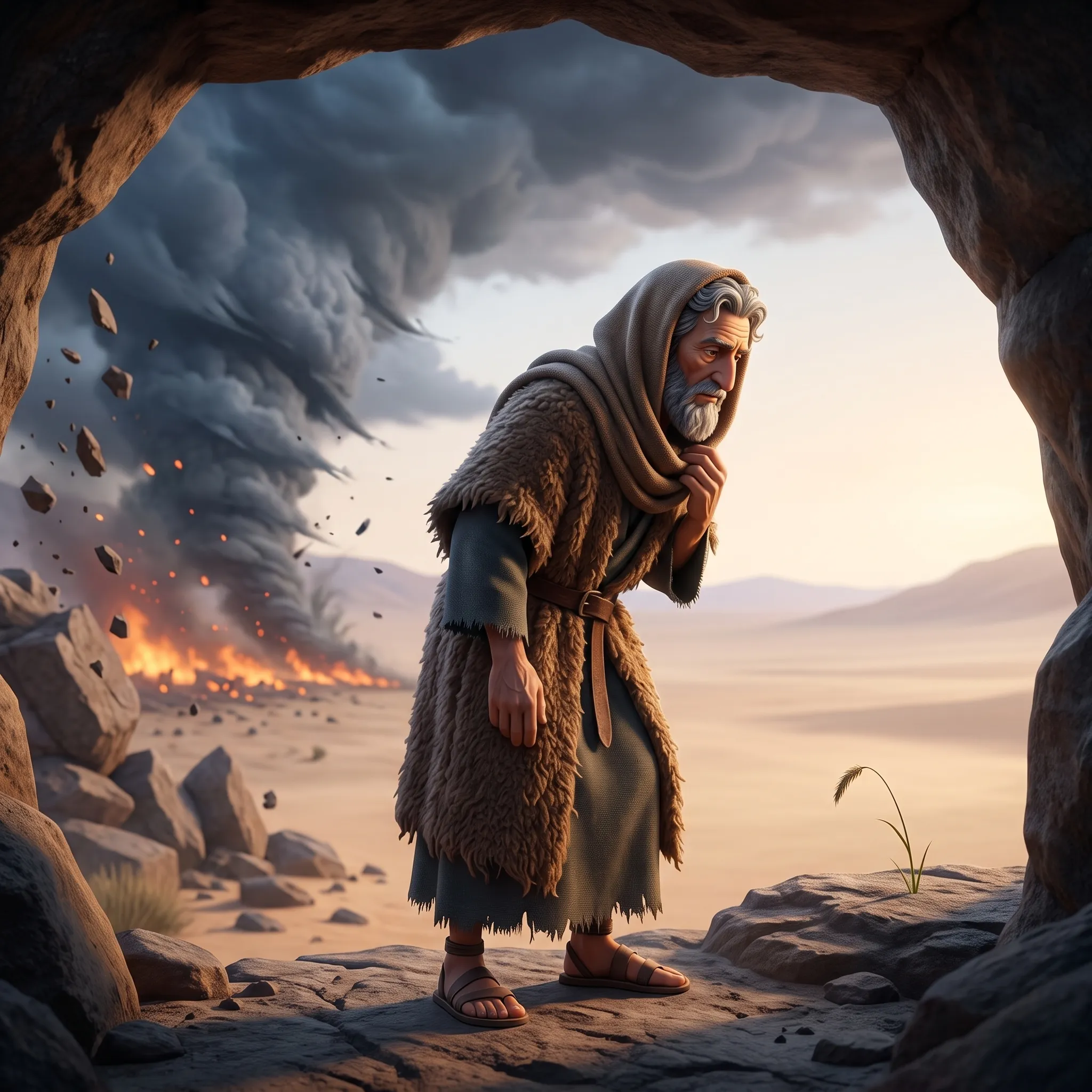 Elijah and the Still Small Voice illustrated Bible story for kids