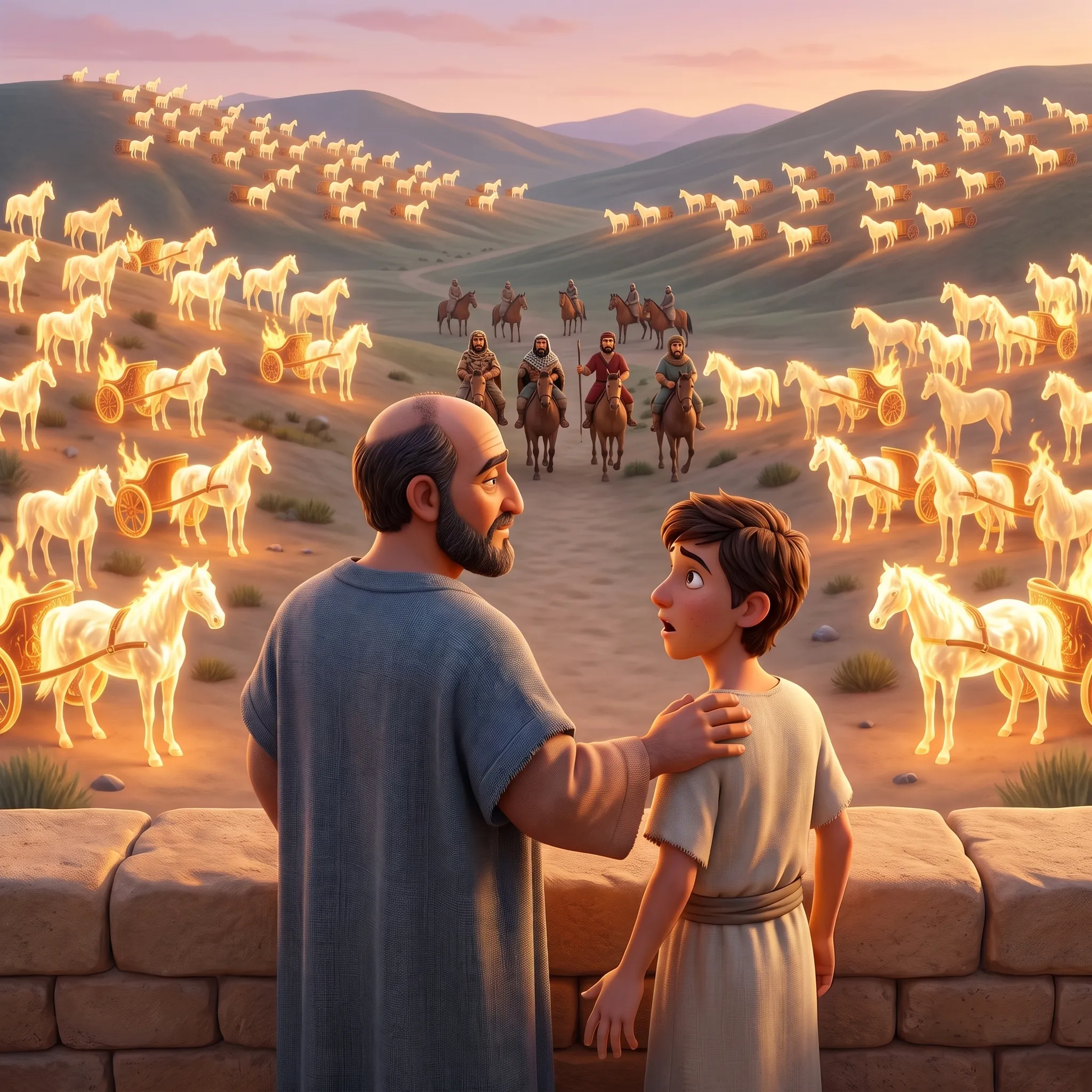 Elisha and the Invisible Army illustrated Bible story for kids