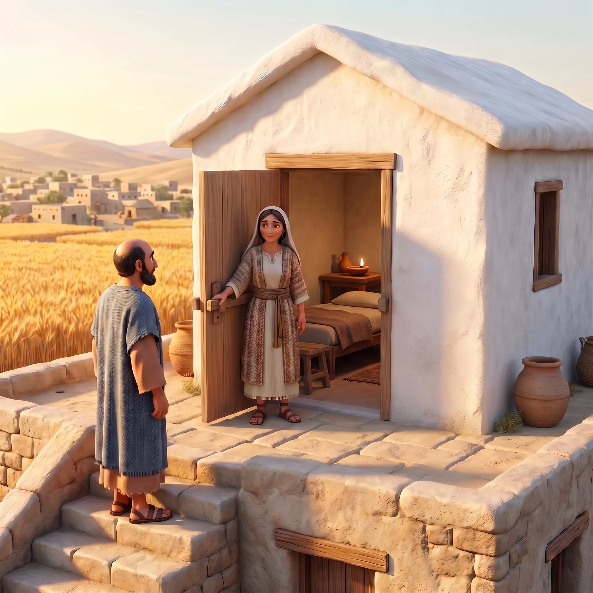 Elisha and the Room on the Roof illustrated Bible story for kids