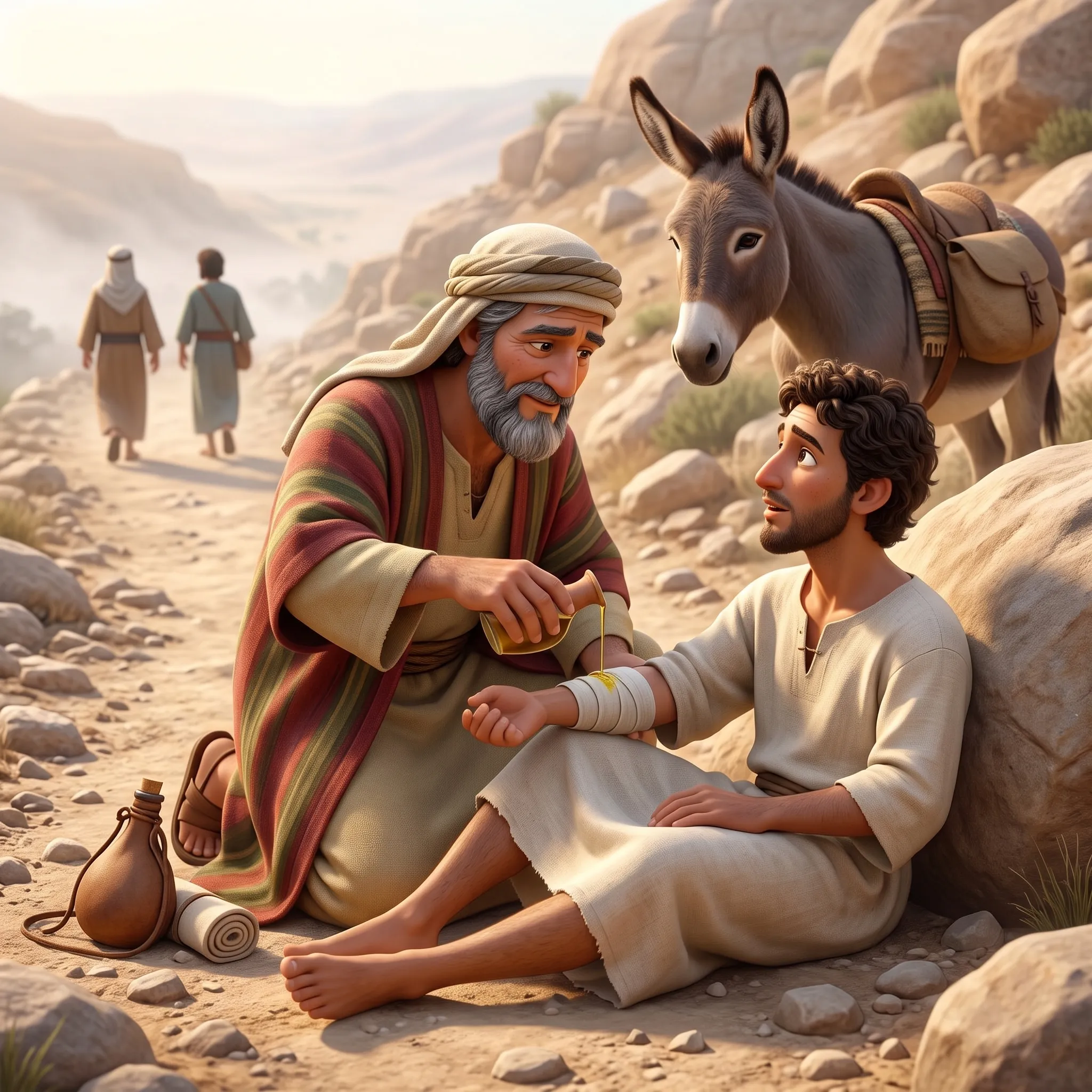 The Good Samaritan illustrated Bible story for kids