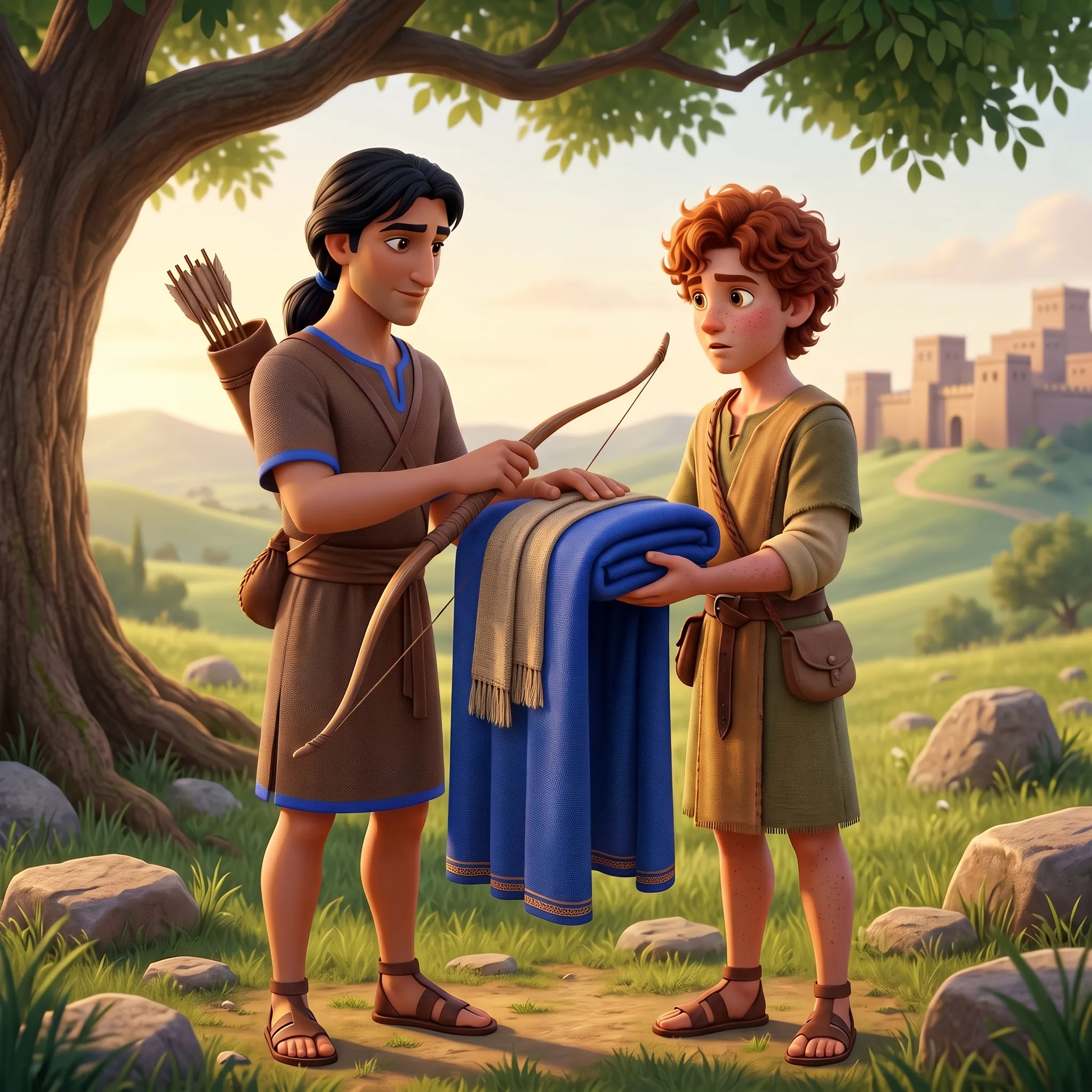 David and Jonathan illustrated Bible story for kids