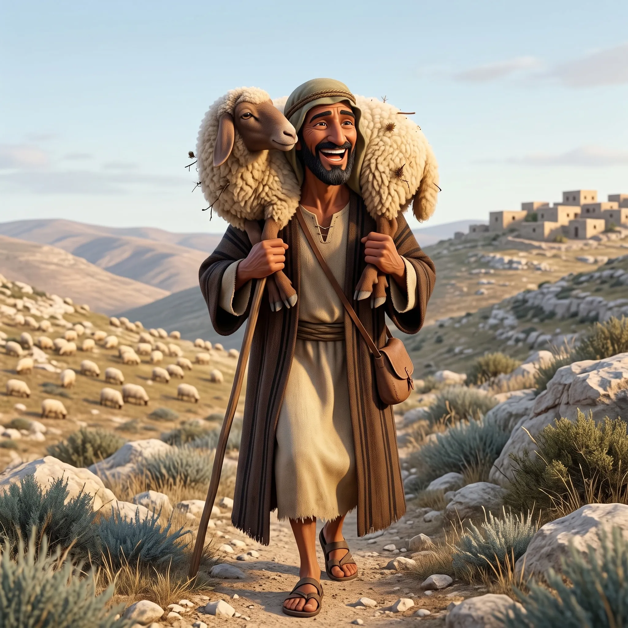 The Parable of the Lost Sheep illustrated Bible story for kids