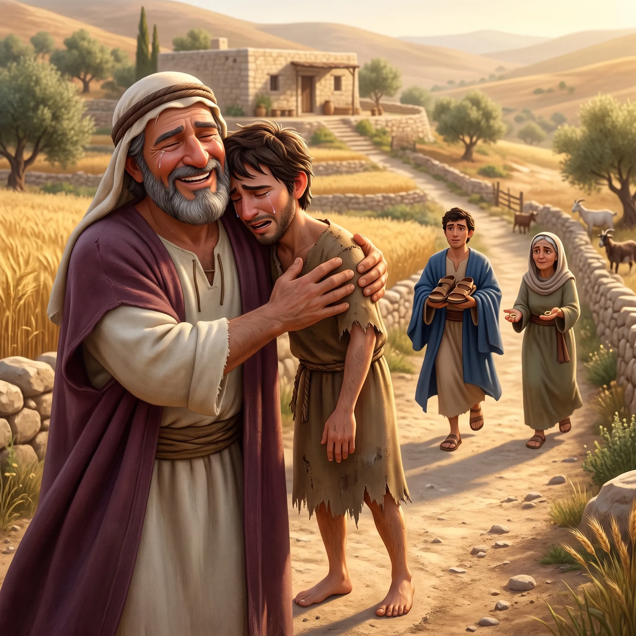 The Prodigal Son illustrated Bible story for kids
