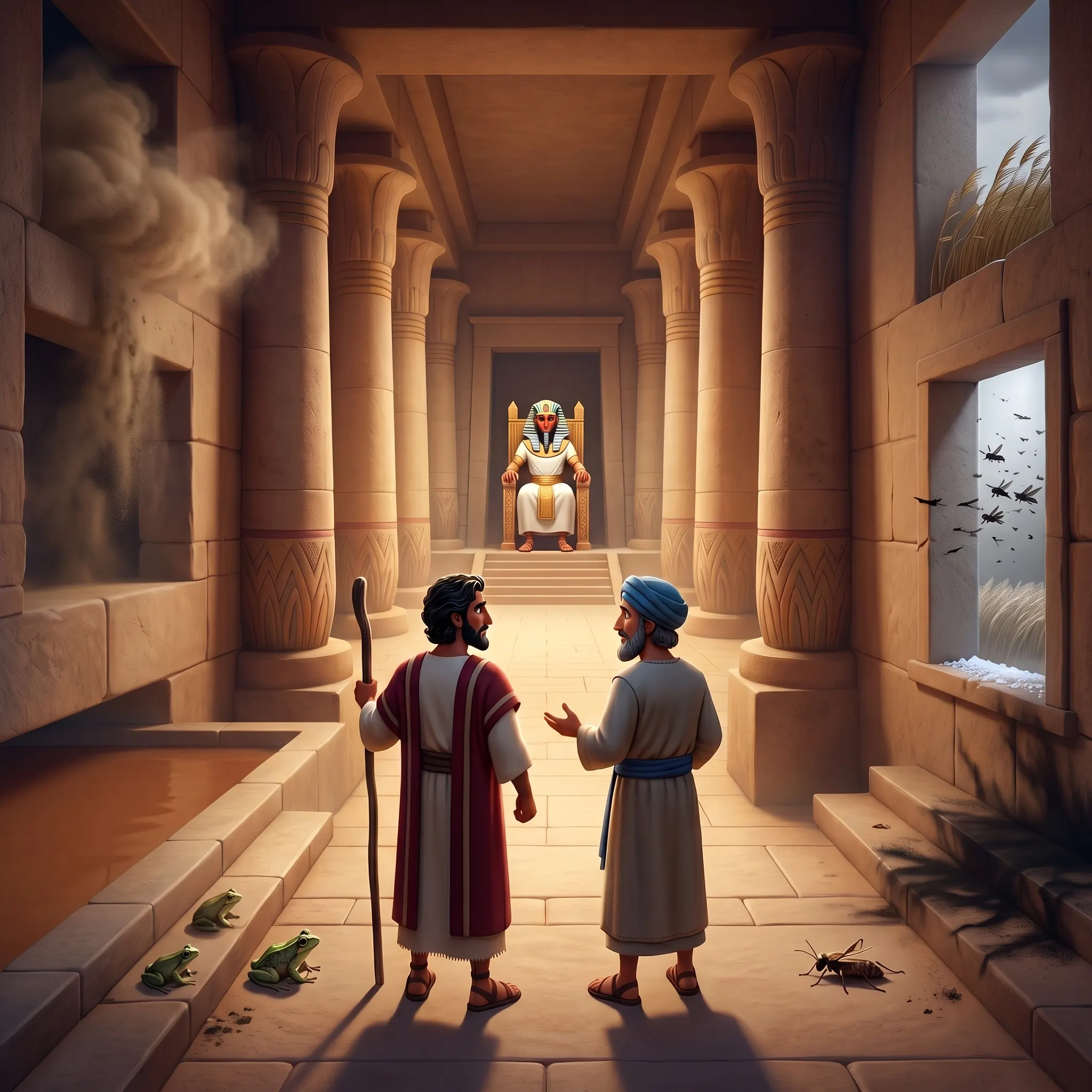 Moses and the Plagues of Egypt illustrated Bible story for kids
