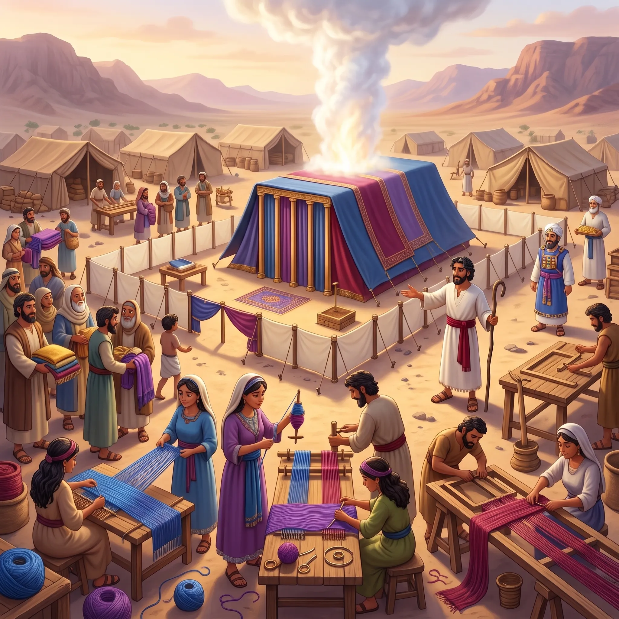 Building the Tabernacle illustrated Bible story for kids