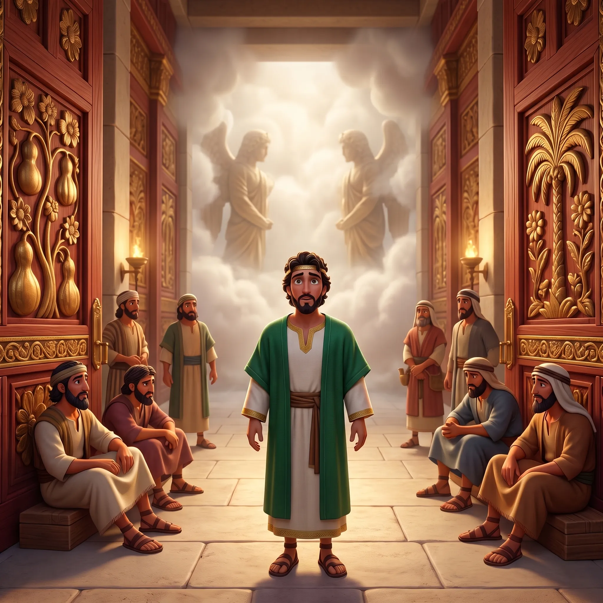 Solomon Builds the Temple illustrated Bible story for kids