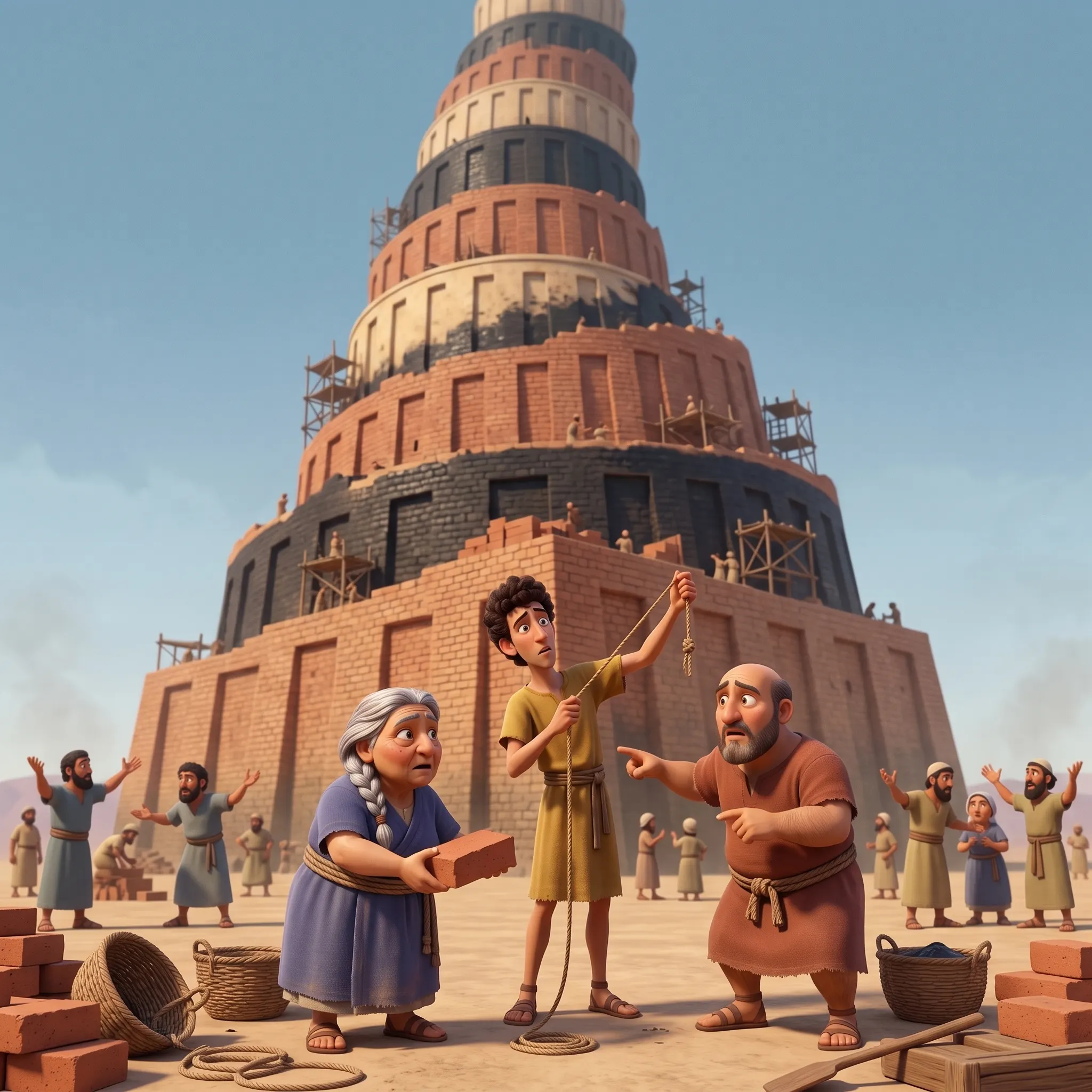 The Tower of Babel illustrated Bible story for kids