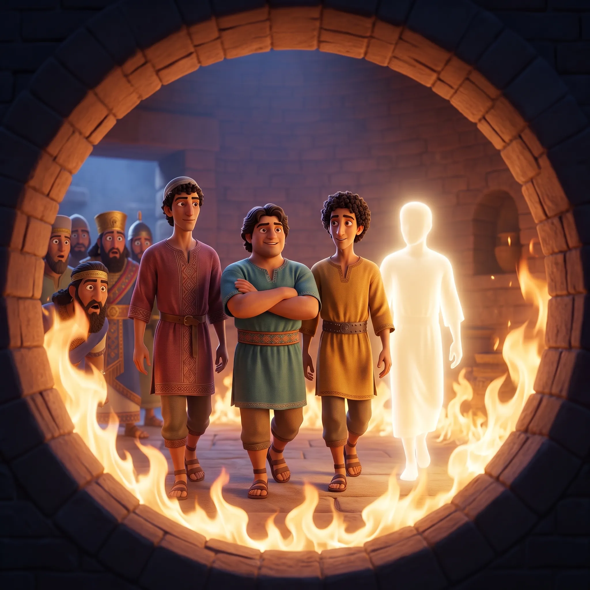 Shadrach, Meshach, and Abednego illustrated Bible story for kids