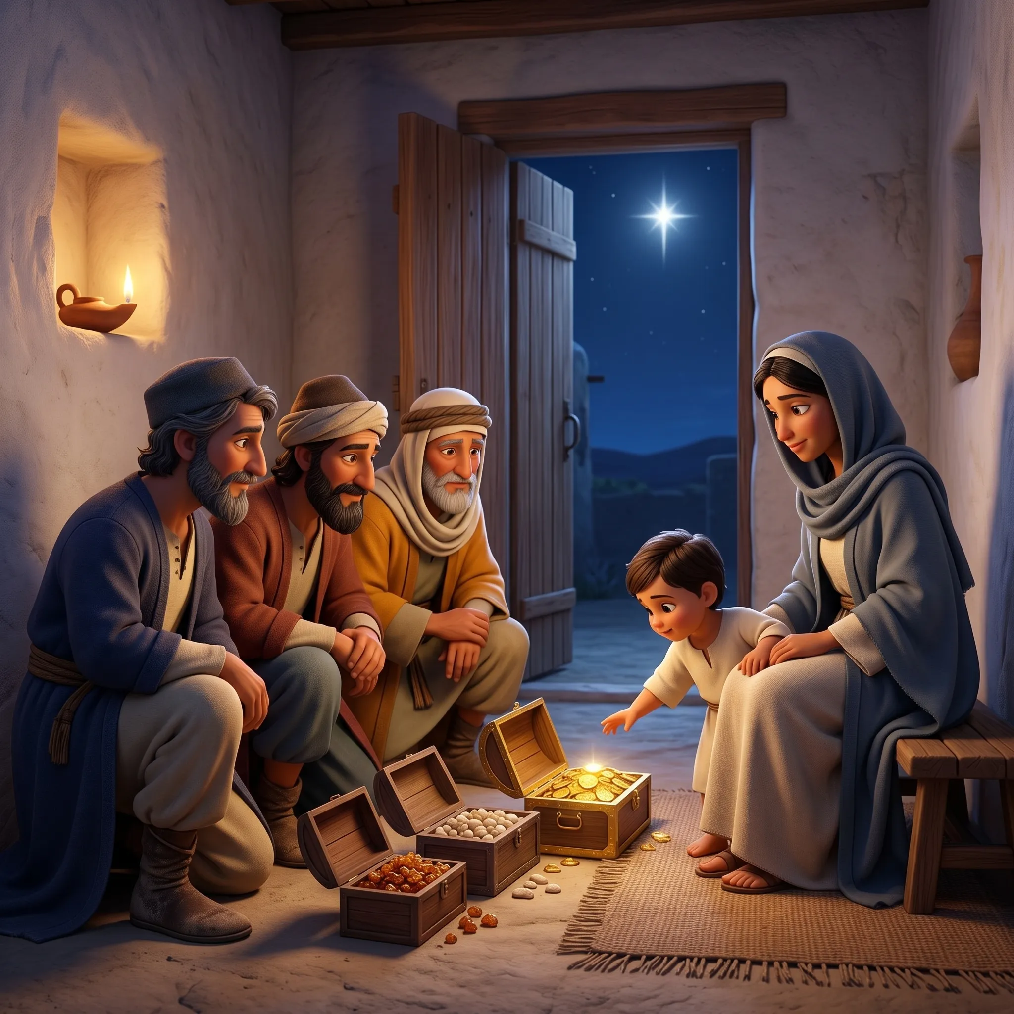 The Wise Men Follow the Star illustrated Bible story for kids